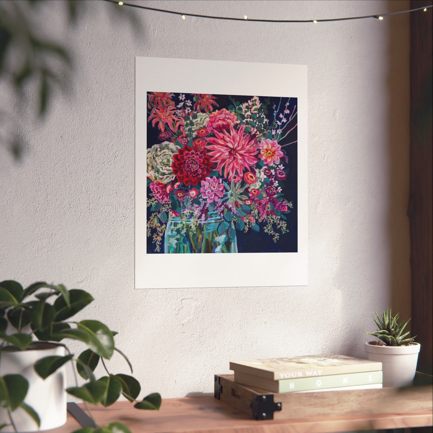 Warm Winter Floral Still Life — Matte Paper Poster Reproduction