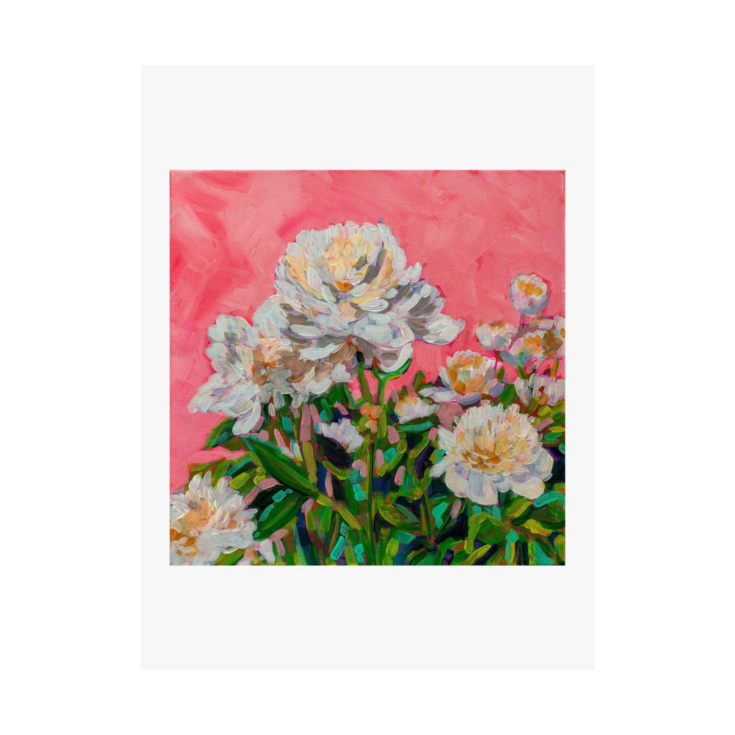 White Peonies— Matte Paper Poster Reproduction