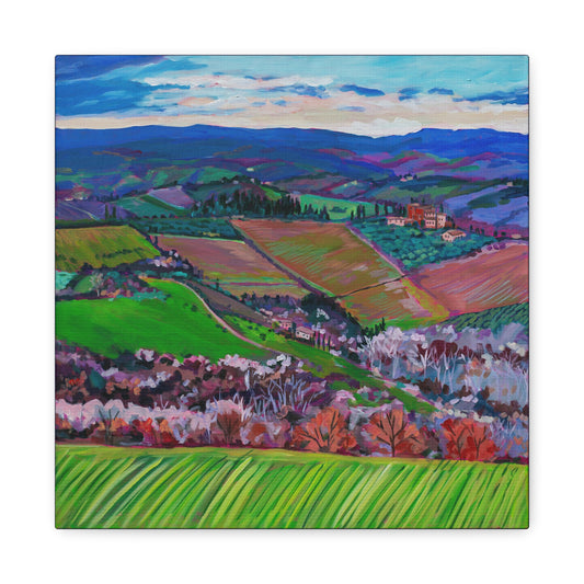 Rolling Tuscan farmland, Italy-Right Panel —Matte Canvas, Stretched, 1.25"