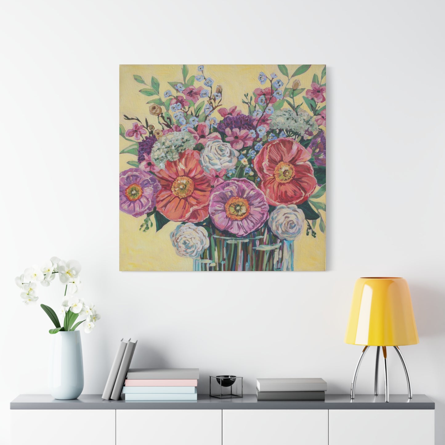 Bright Hibiscus Blooms—Matte Canvas, Stretched, 1.25"