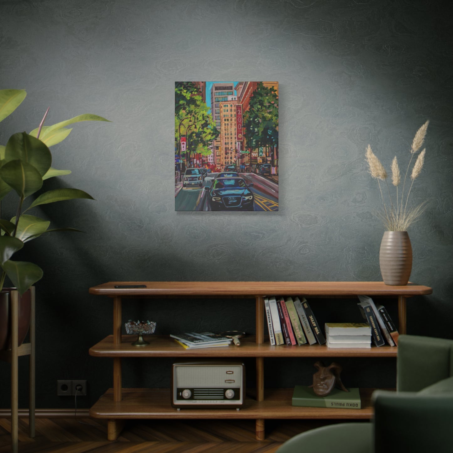 Atlanta Street scene 3 (Along Peachtree by the Weston Hotel)—Matte Canvas, Stretched, 1.25"