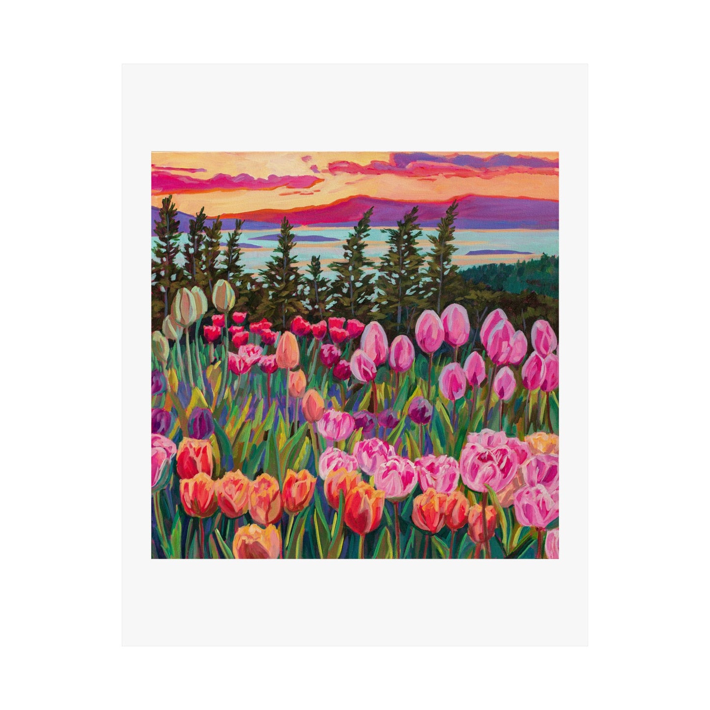 Wonder garden series- Tulip Sunset— Matte Paper Poster Reproduction