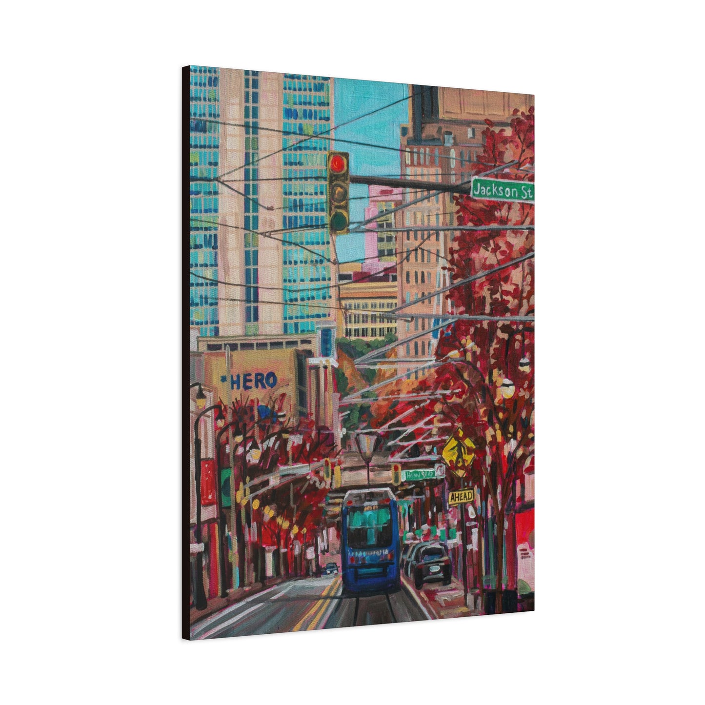Atlanta Street scene 1 (Atlanta Streetcar -Auburn Street)—Matte Canvas, Stretched, 1.25"