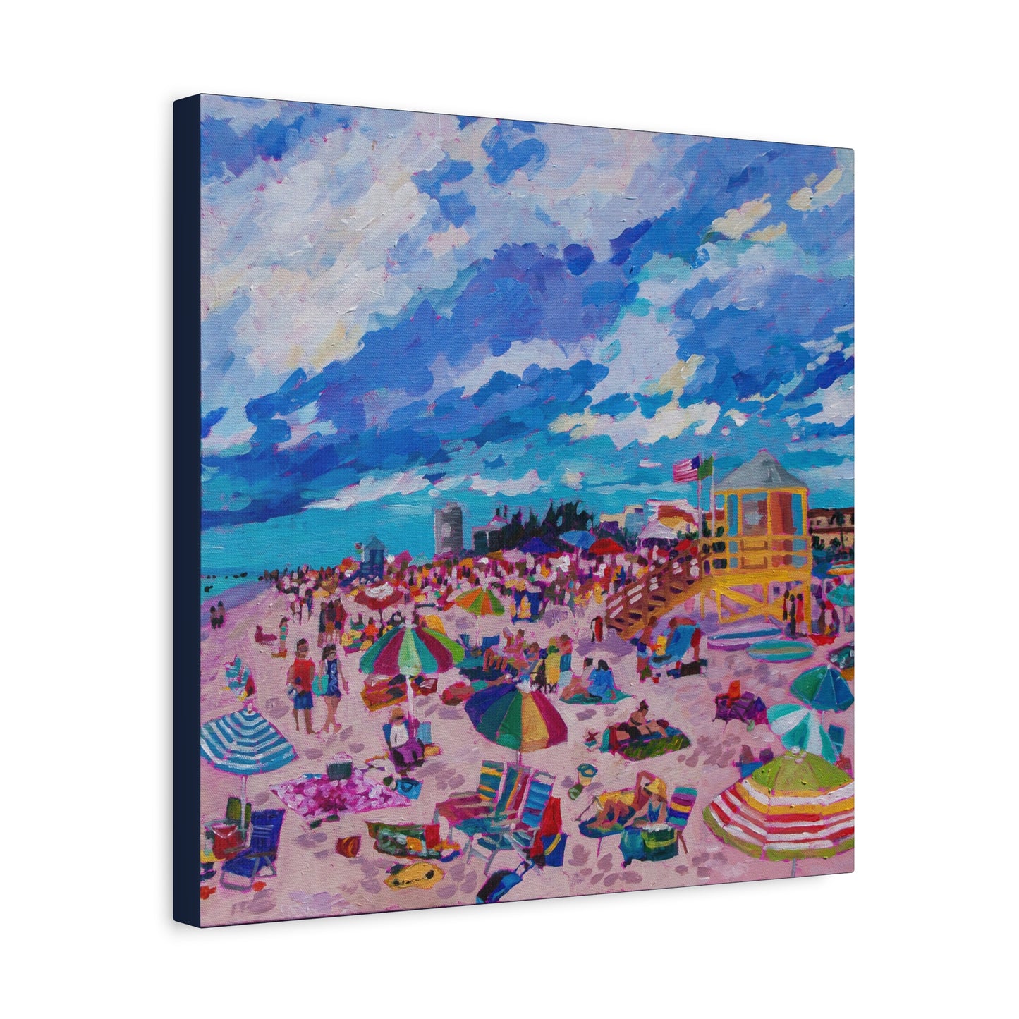 Busy Relaxing Beach Middle Panel—Matte Canvas, Stretched, 1.25"