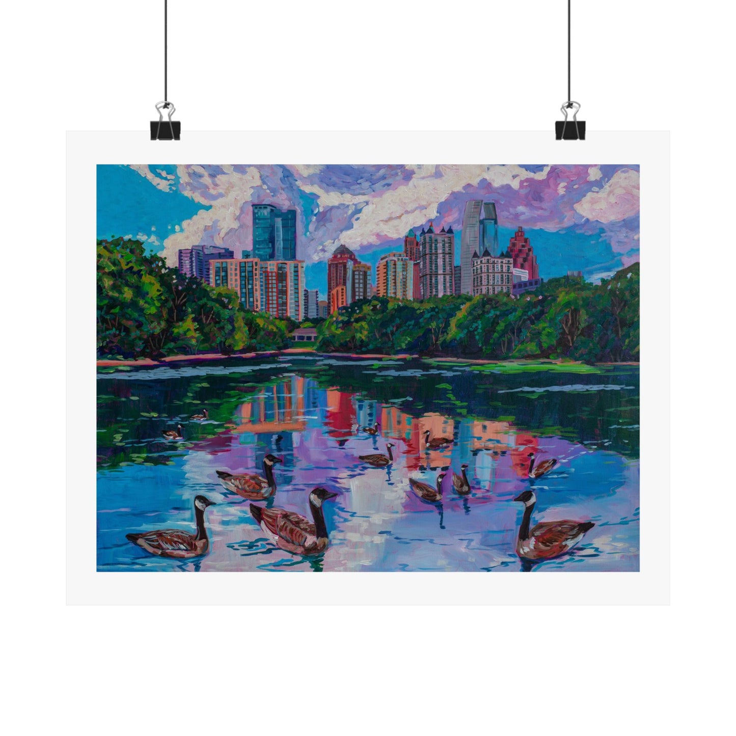 Geese at Piedmont Park, Atlanta—Matte Horizontal Fine Art Poster Reproductions