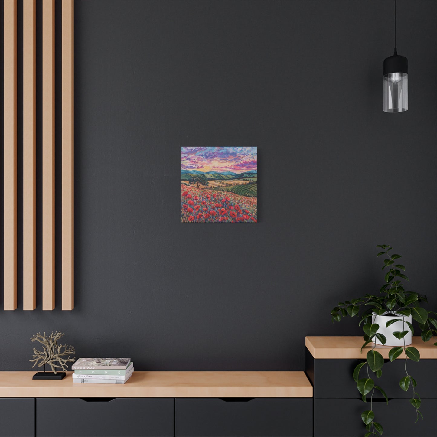 Tuscan Poppies and Poplars —Matte Canvas, Stretched, 1.25"