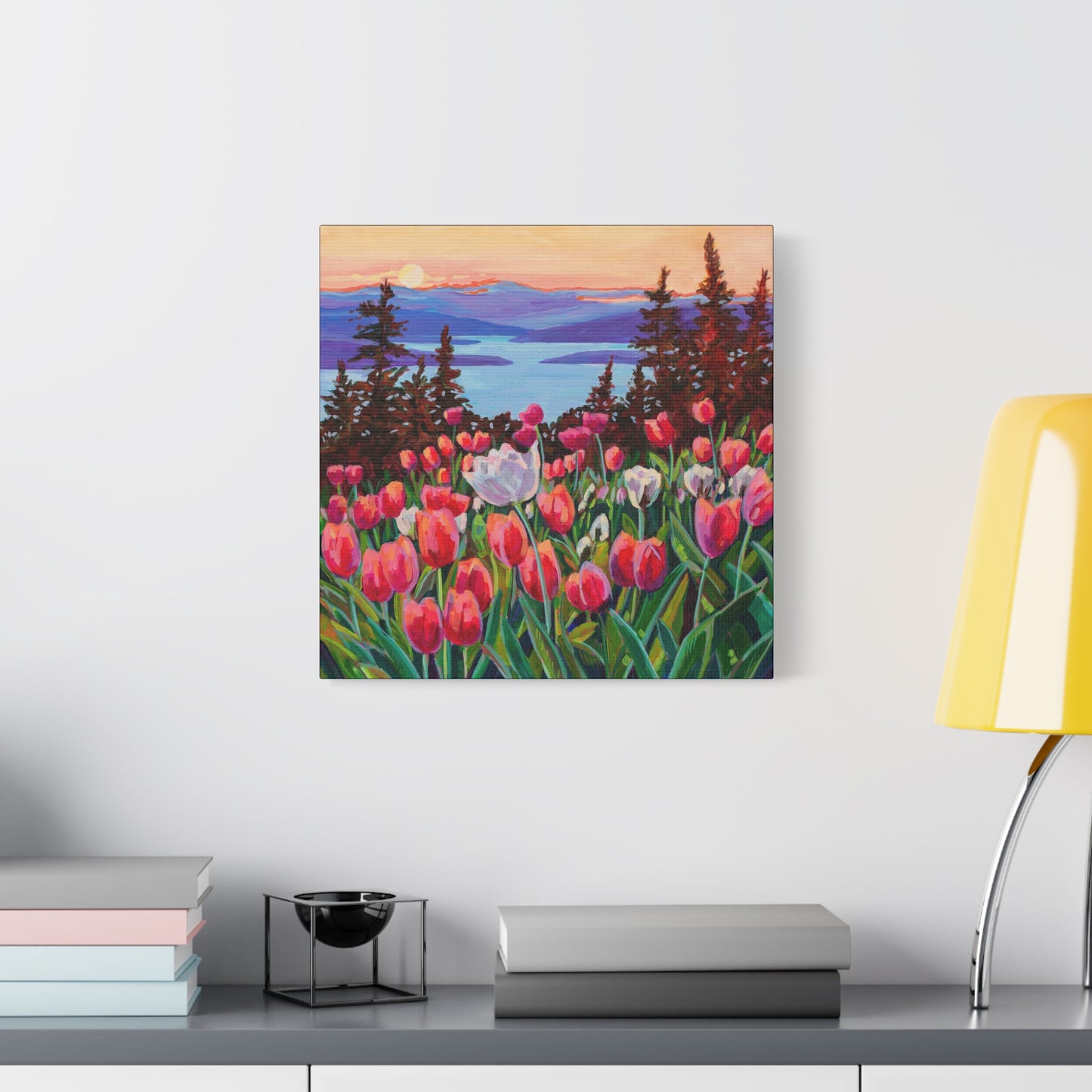 Wonder garden series- Tulips—Matte Canvas, Stretched, 1.25"