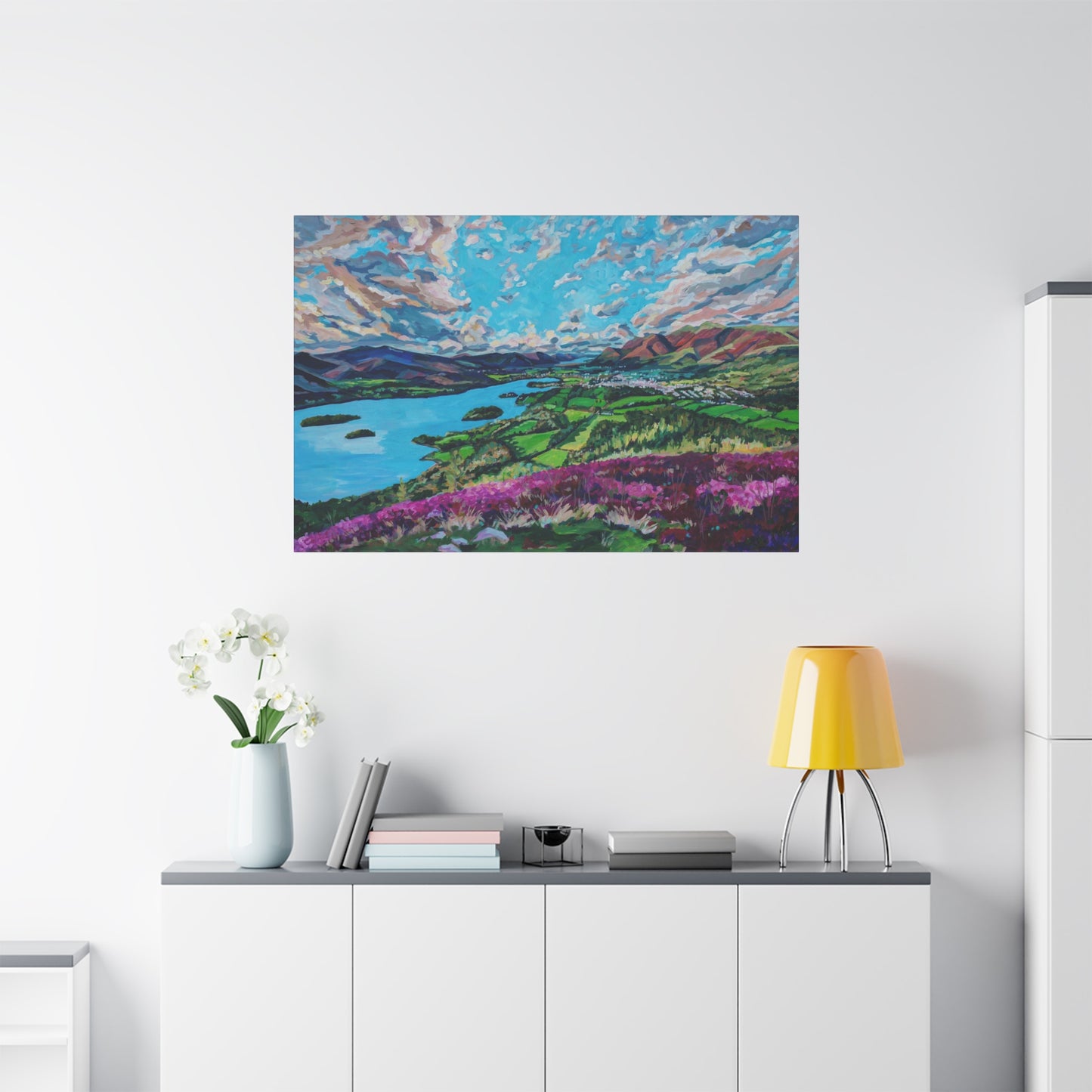 Derwent Water lake and town of Keswick, Cumbria—UK—Matte Canvas, Stretched, 1.25"
