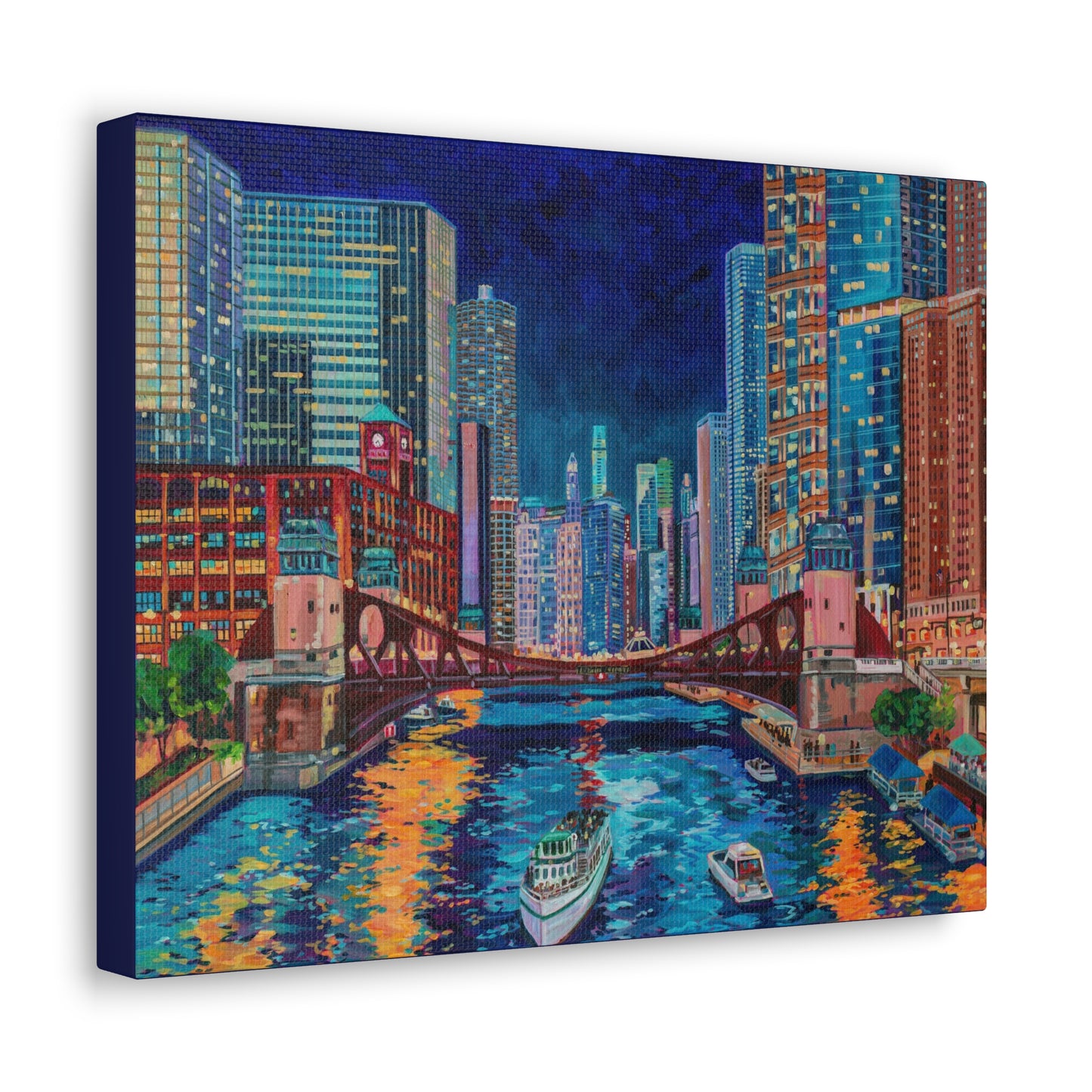 La Salle Street Bridge, Chicago— Gallery Wrapped Canvas Reproduction