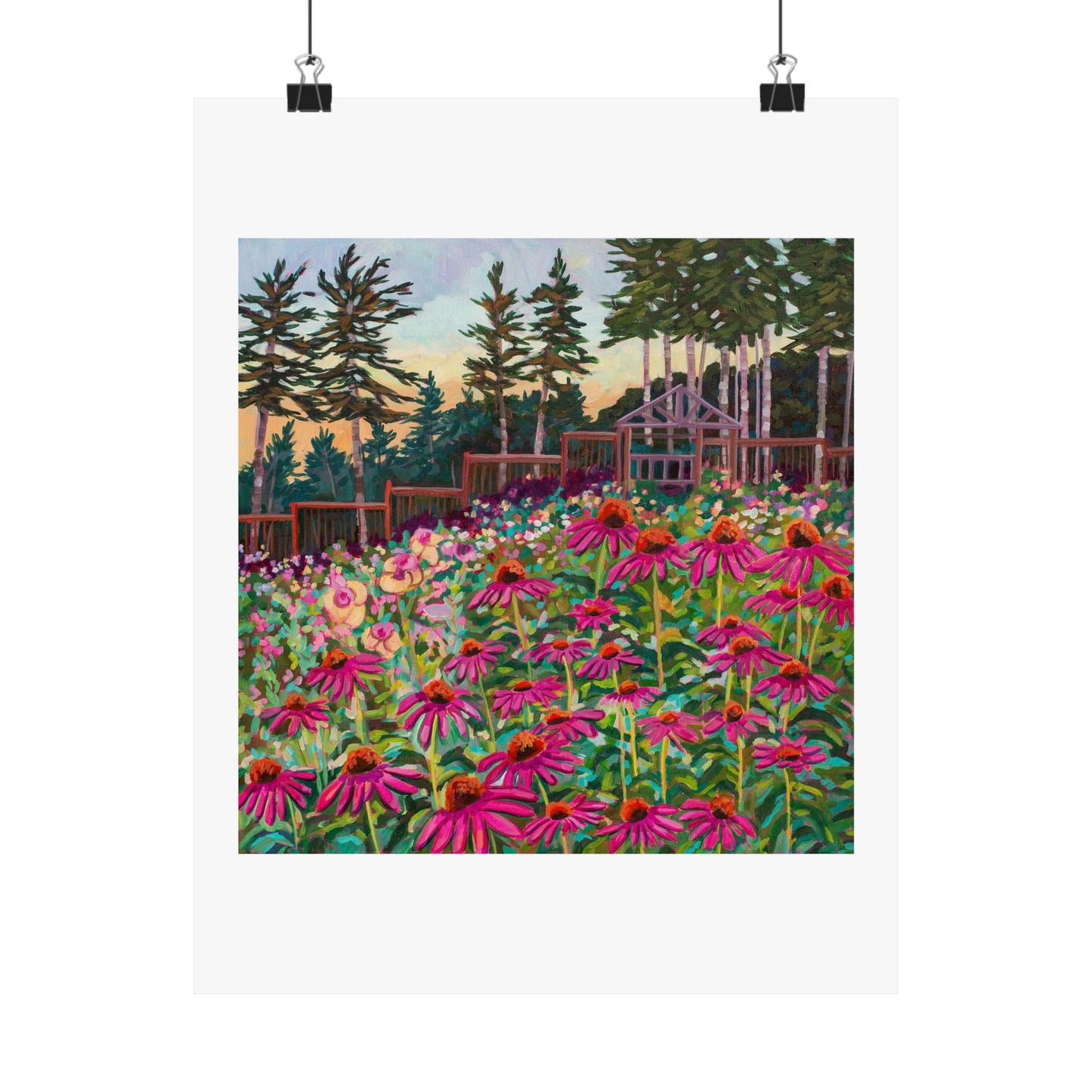 Wonder garden series- Purple Cornflowers— Matte Paper Poster Reproduction