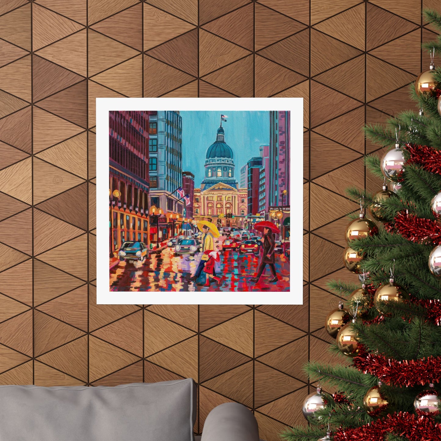 Rush hour reflections— Matte Paper Poster Reproduction
