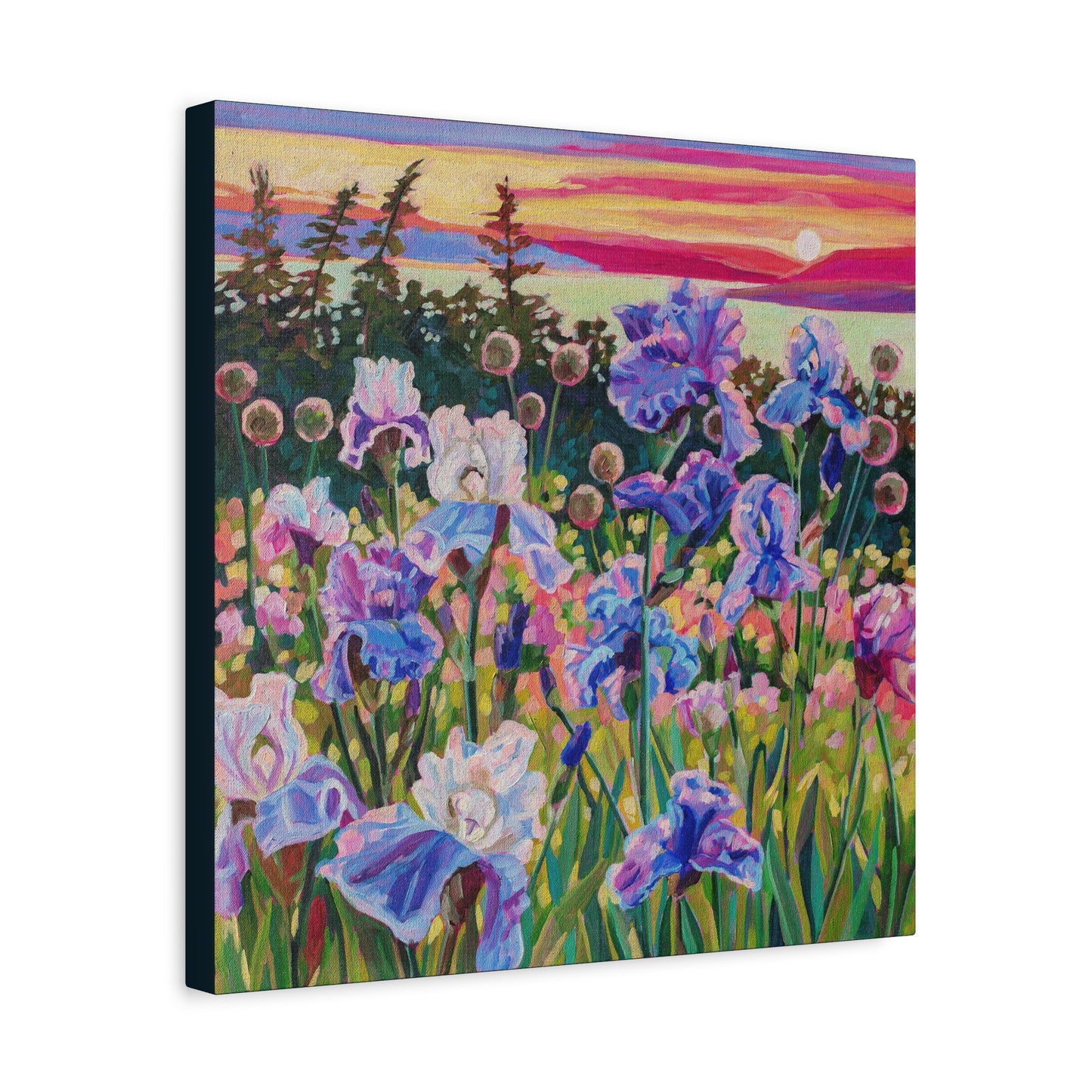 Wonder garden series- Irises—Matte Canvas, Stretched, 1.25"