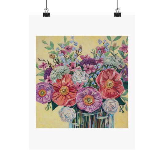 Bright Hibiscus Blooms— Matte Paper Poster Reproduction