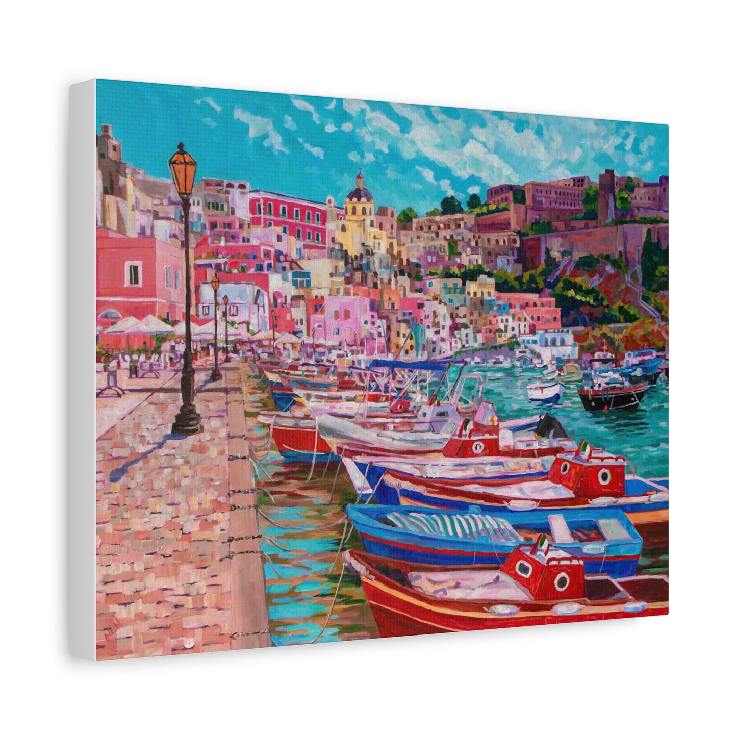 Harbor at Isola Procida, Italy— Gallery Wrapped Canvas Reproduction