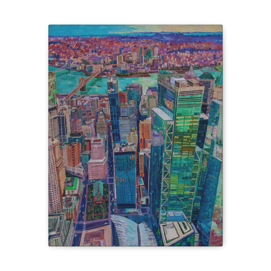 Freedom from Above- NYC — Gallery Wrapped Canvas Reproduction