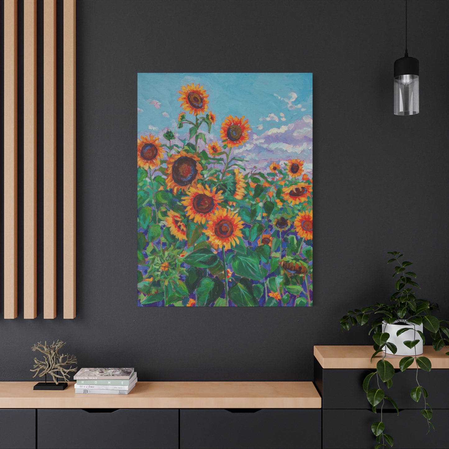 Sunflower field 5— Gallery Wrapped Canvas Reproduction