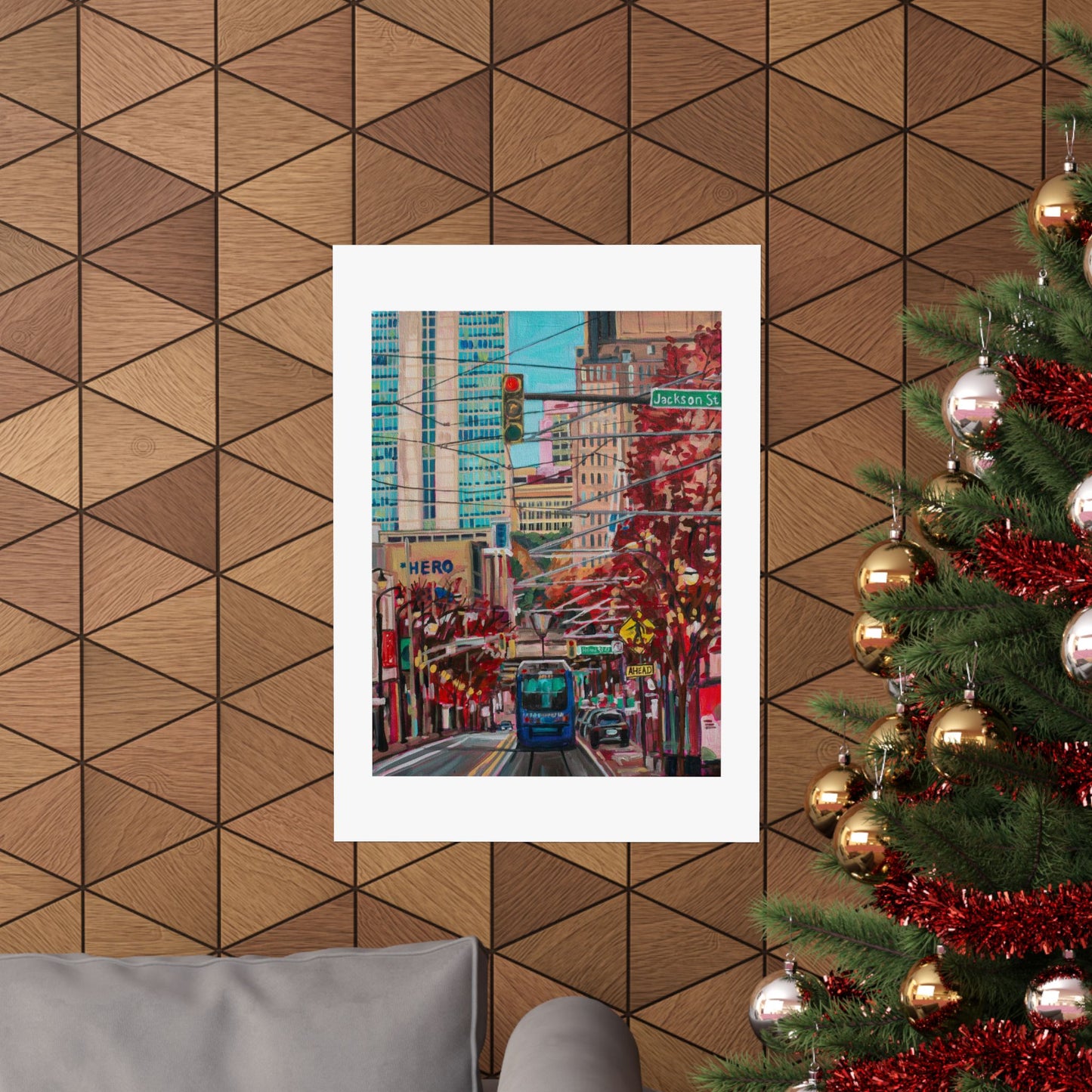 Atlanta Street scene 1 (Atlanta Streetcar -Auburn Street) — Fine Art Matte Paper  Reproduction