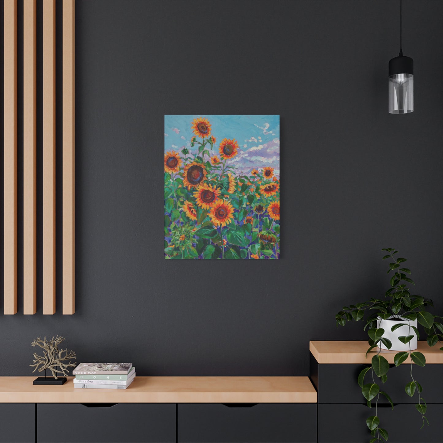 Sunflower field 5— Gallery Wrapped Canvas Reproduction