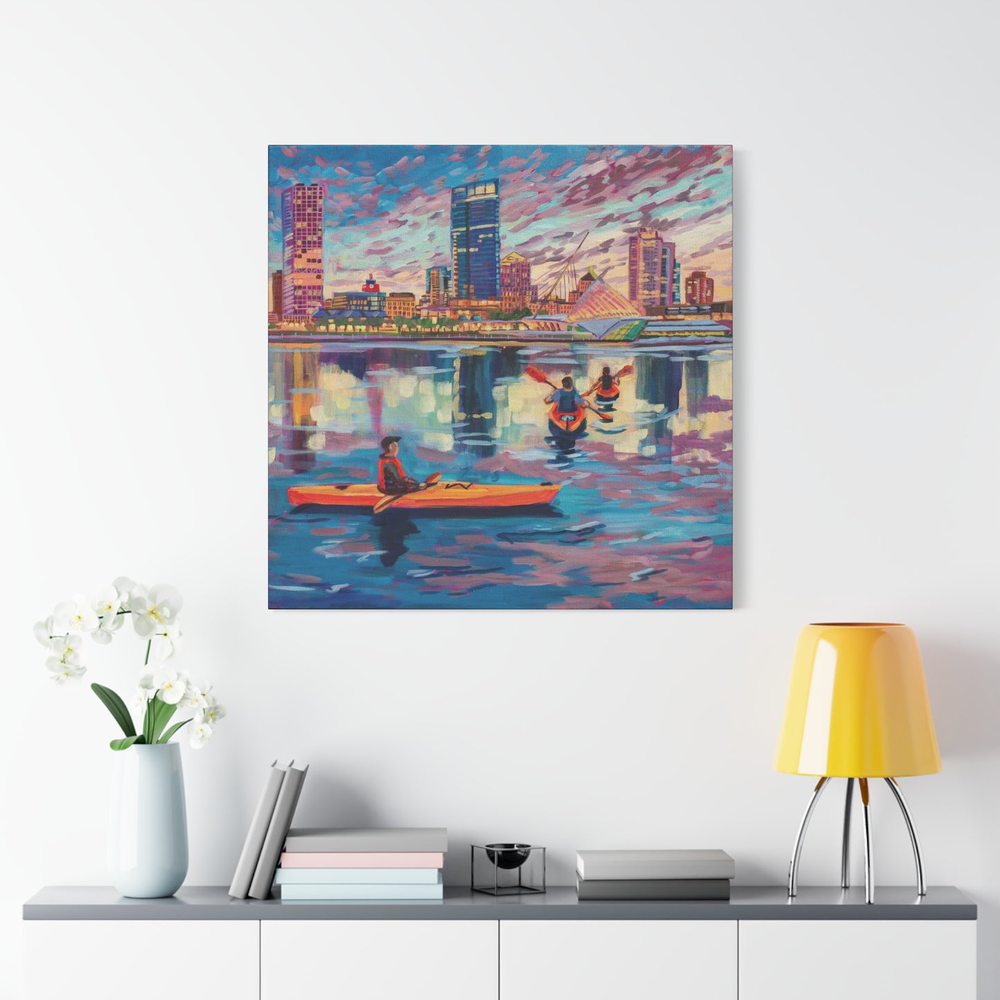 Sunset Kayak- Milwaukee— Gallery Wrapped Canvas Reproductions