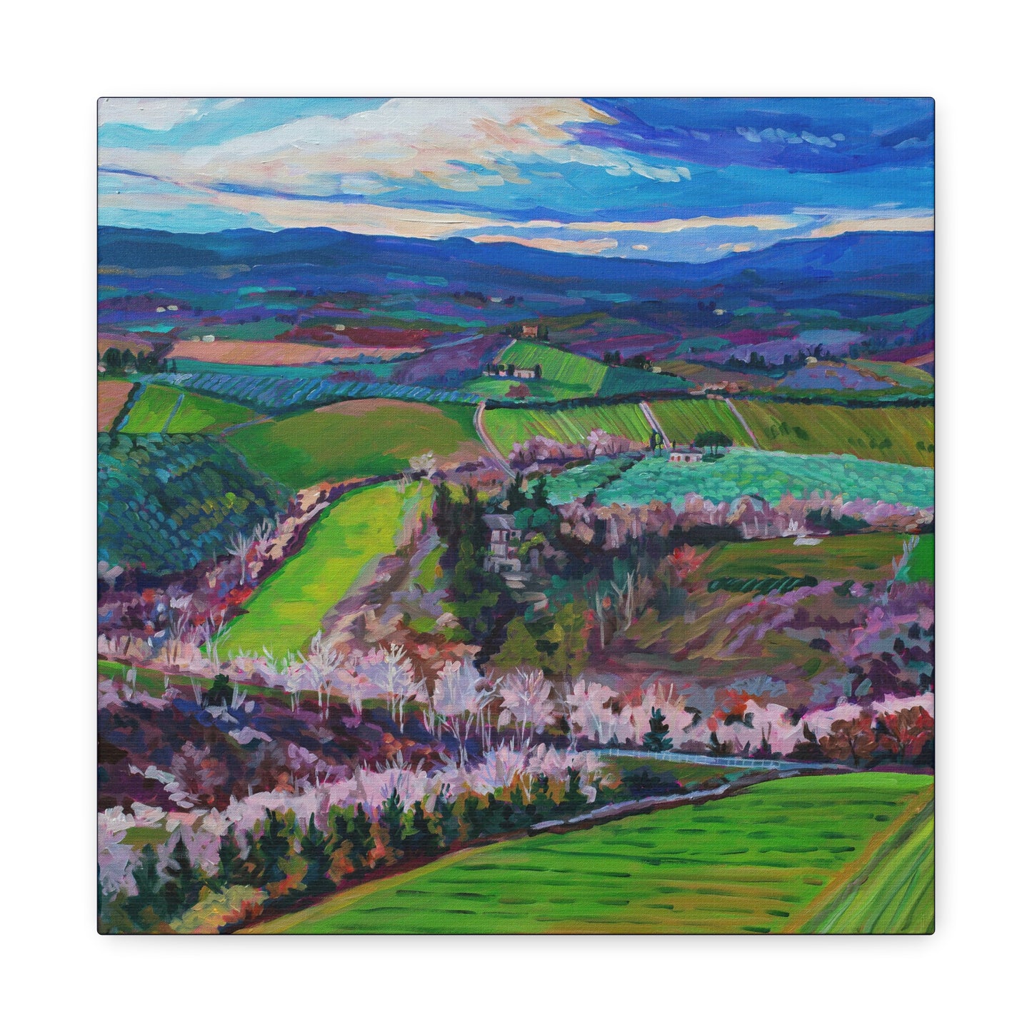 Rolling Tuscan farmland, Italy-Middle Panel —Matte Canvas, Stretched, 1.25"