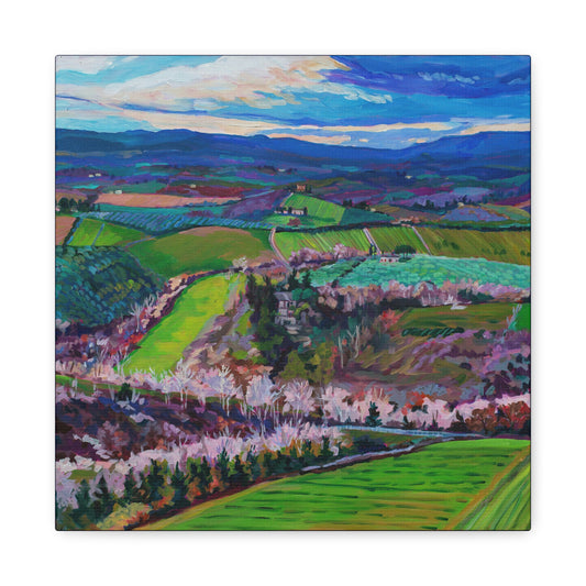 Rolling Tuscan farmland, Italy-Middle Panel —Matte Canvas, Stretched, 1.25"