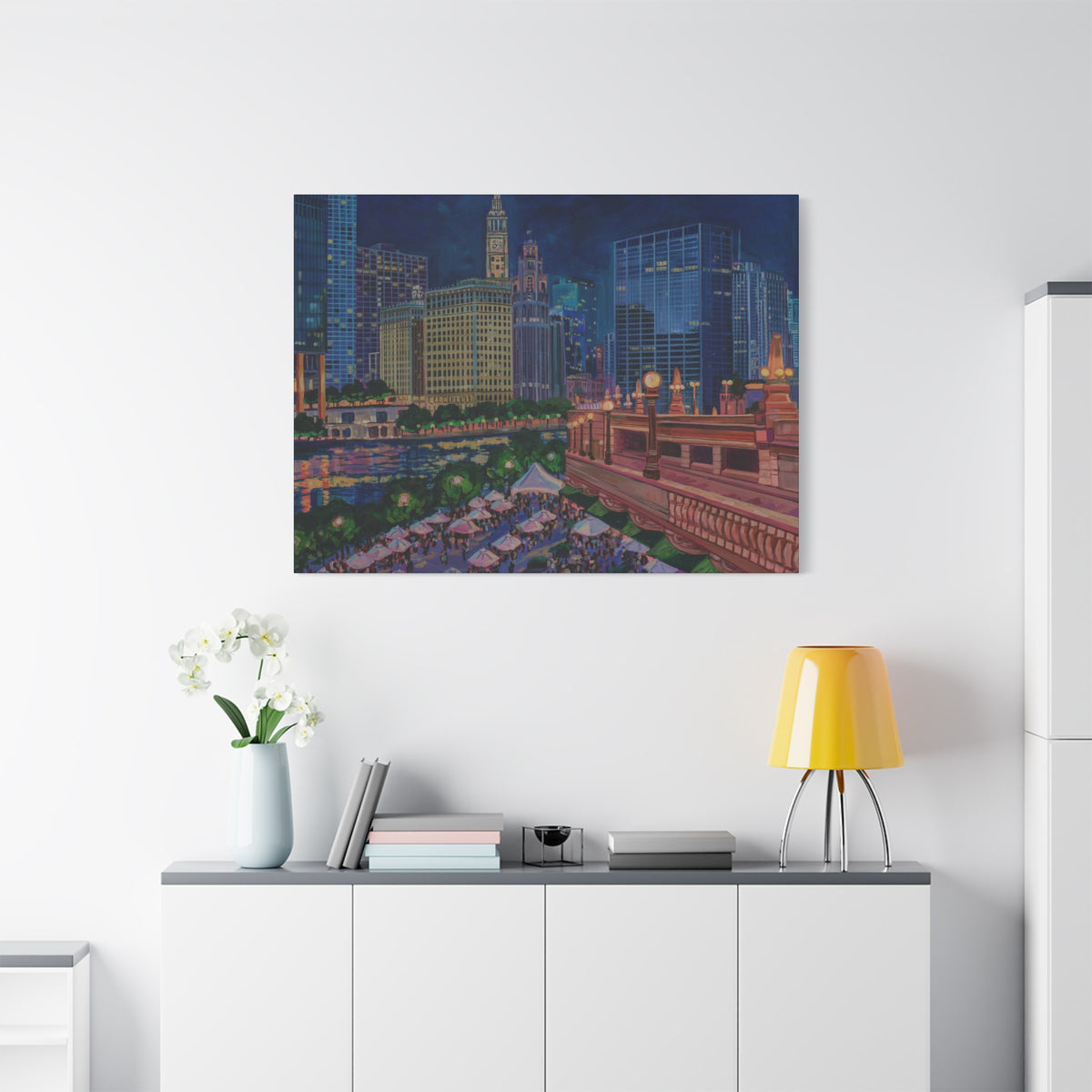 Riverwalk Chicago at Michigan Ave—Matte Canvas, Stretched, 1.25"