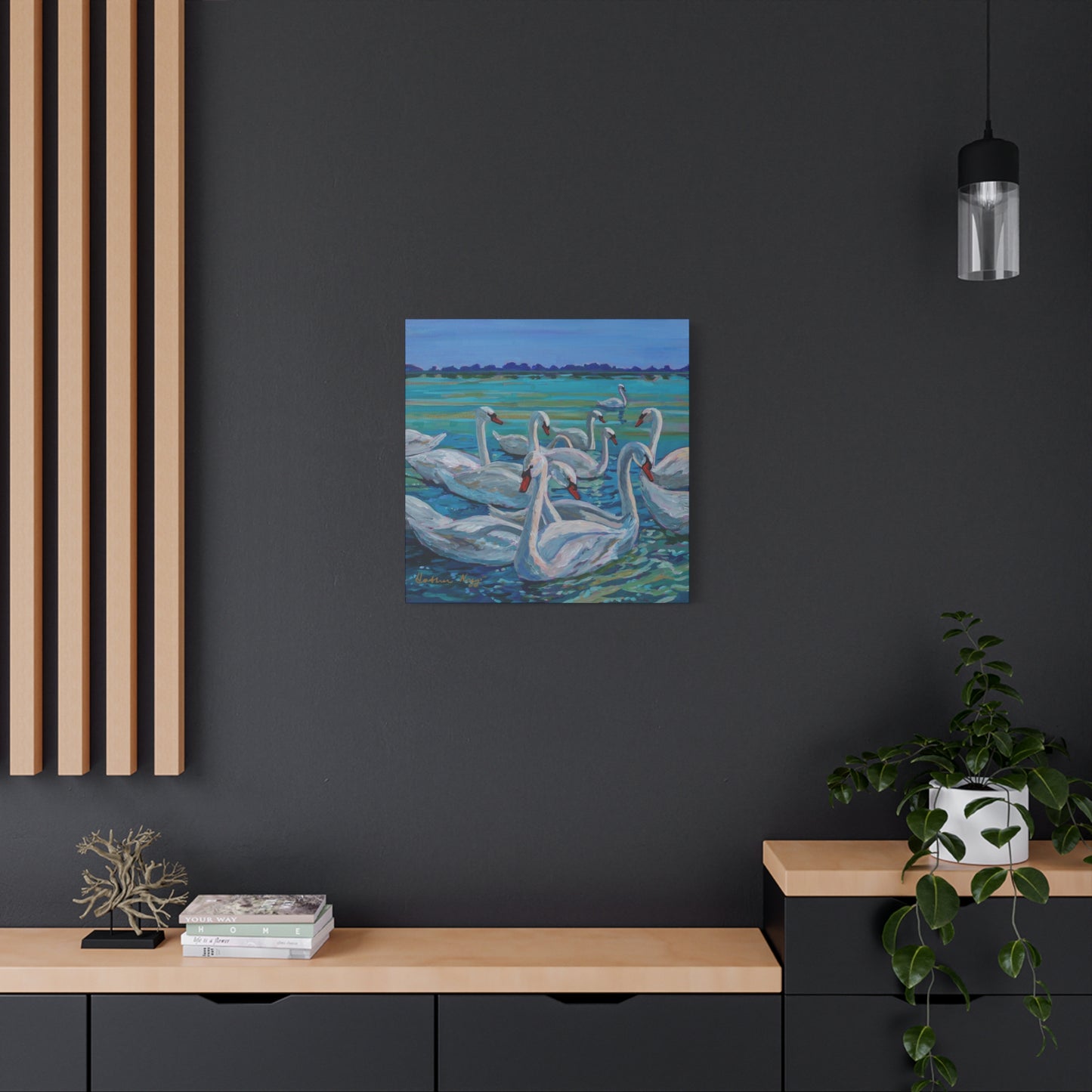 Mute Swan Family—Matte Canvas, Stretched, 1.25"