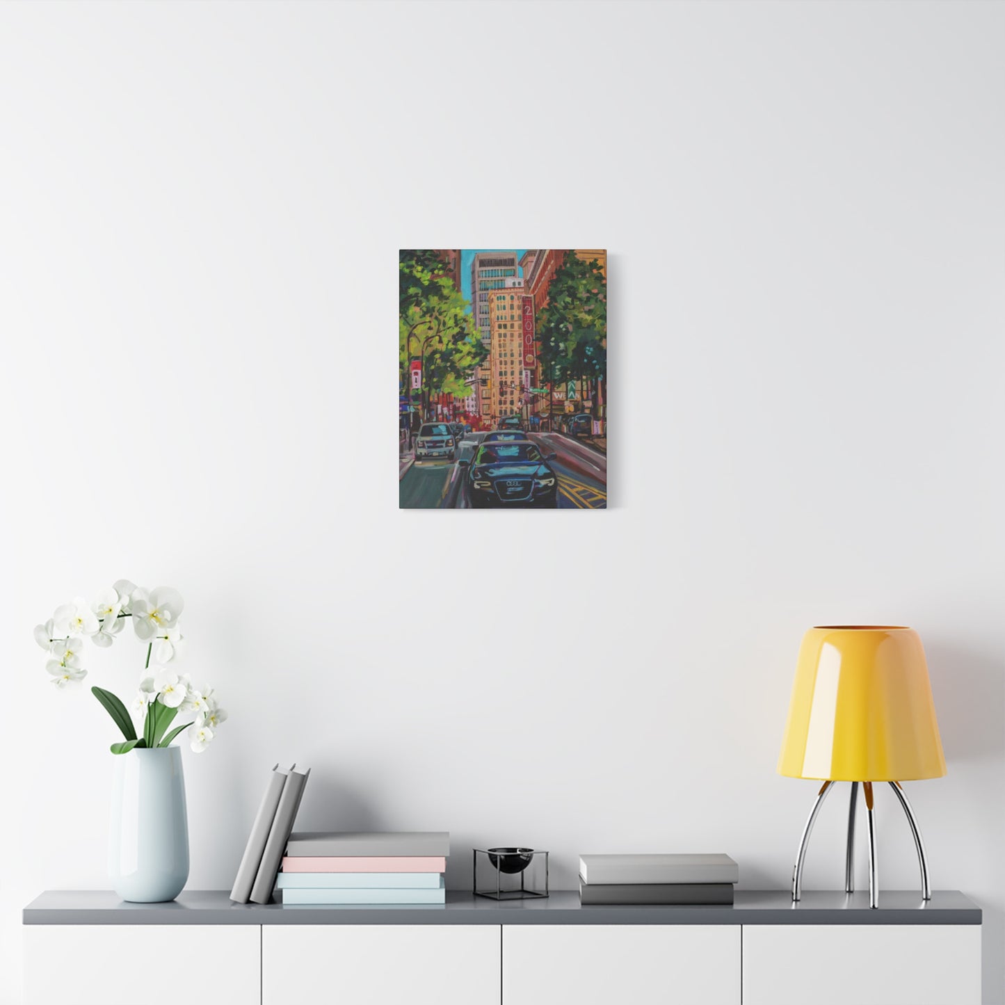 Atlanta Street scene 3 (Along Peachtree by the Weston Hotel)—Matte Canvas, Stretched, 1.25"