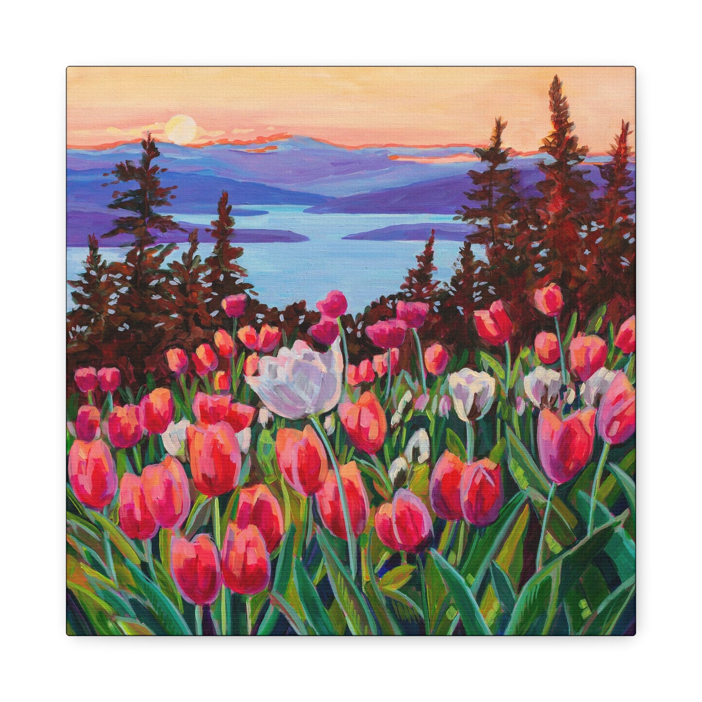 Wonder garden series- Tulips—Matte Canvas, Stretched, 1.25"