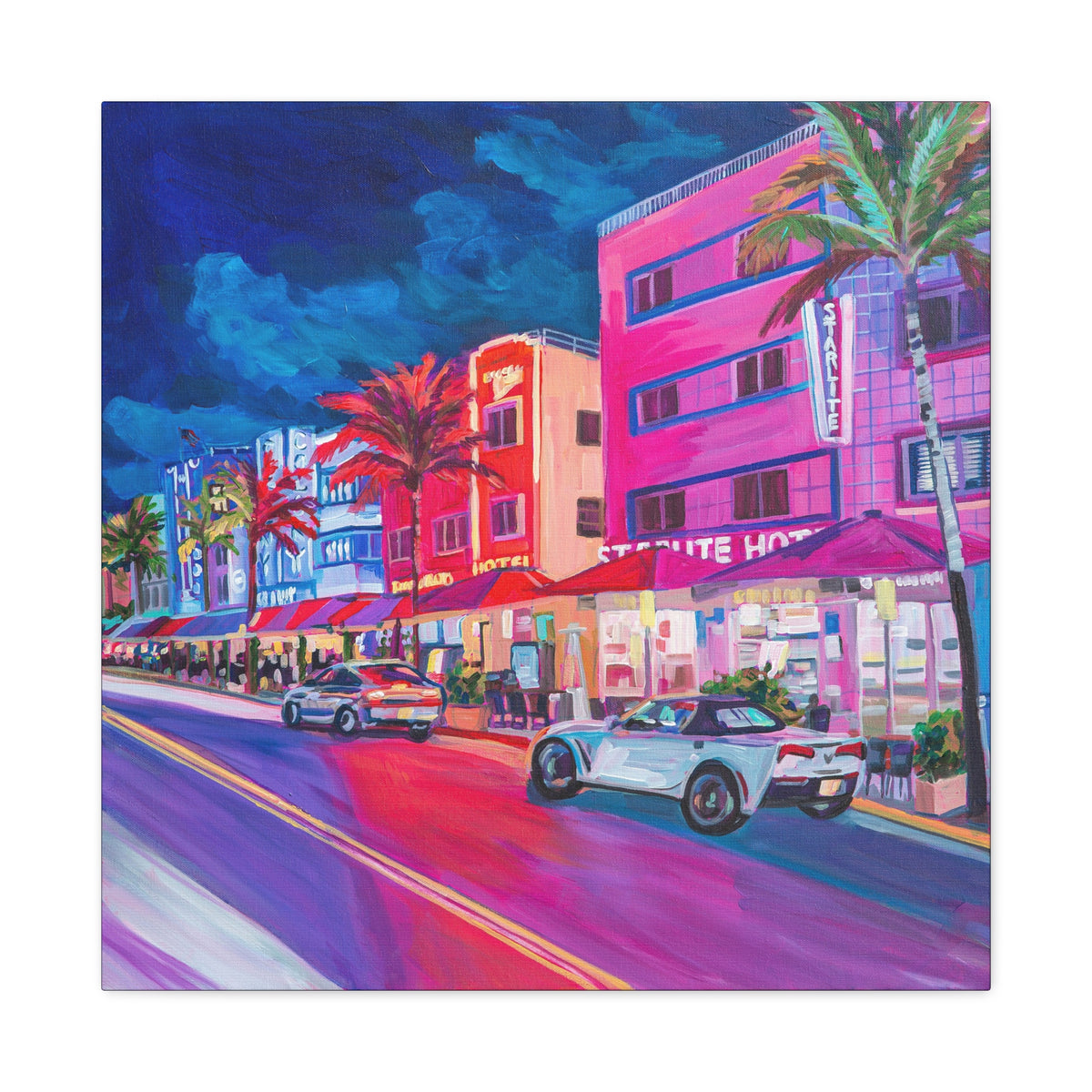 Starlite Hotel- South Beach Miami —Matte Canvas, Stretched, 1.25"