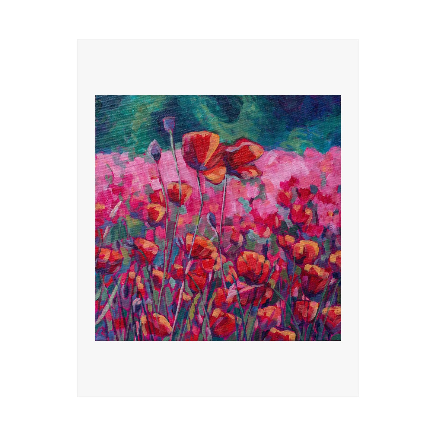 Poppies Floral— Matte Paper Poster Reproduction