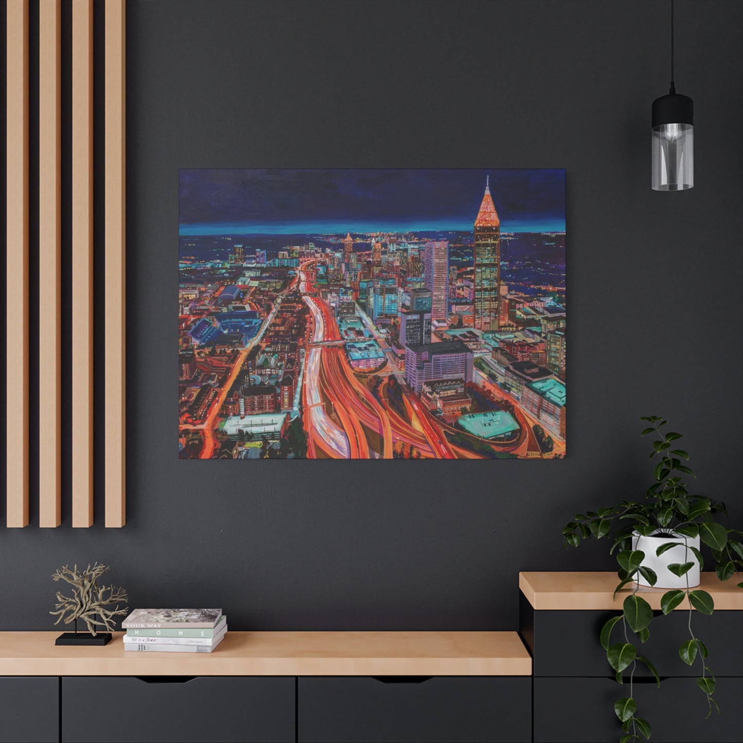 Atlanta Night Skyline —Matte Canvas, Stretched, 1.25"