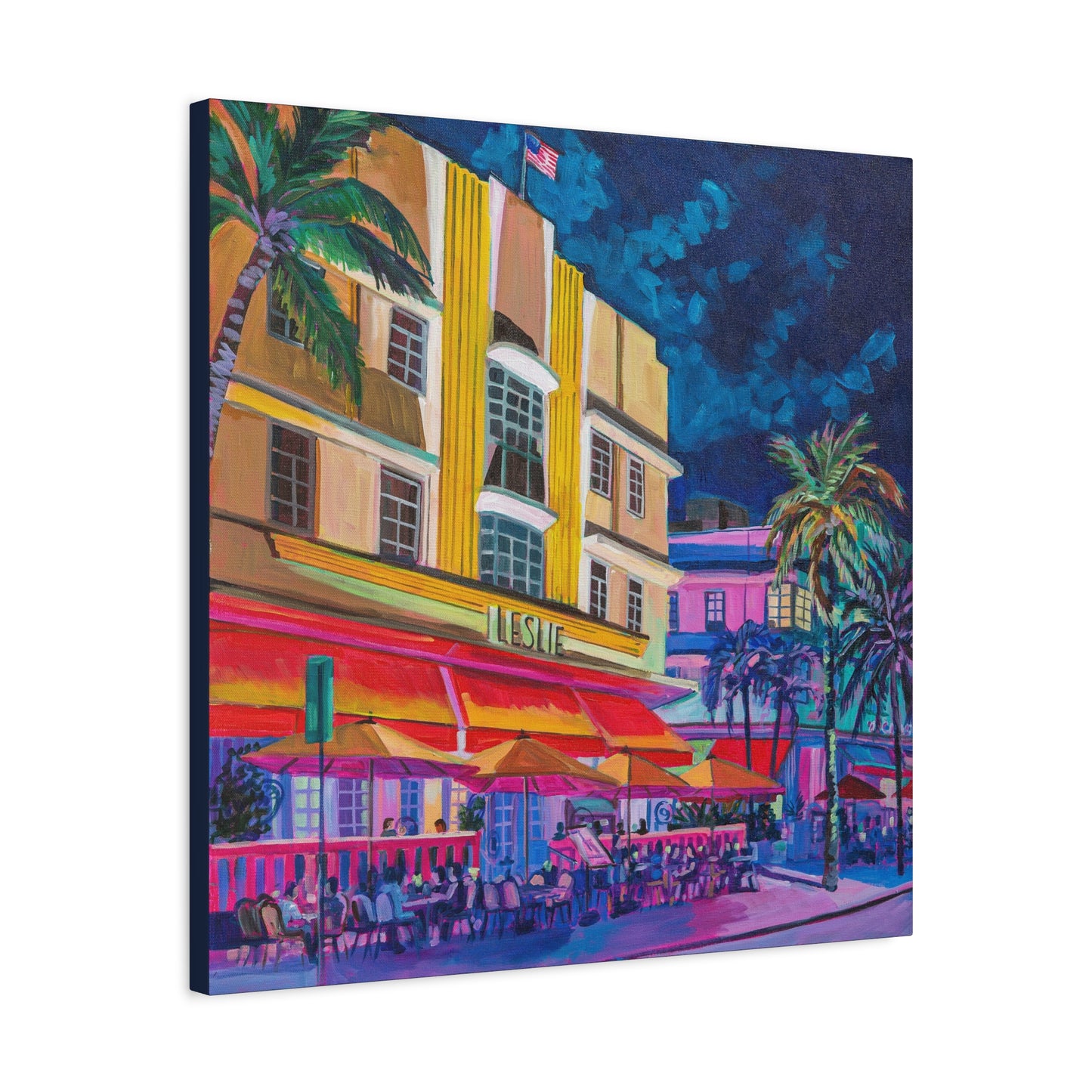 Leslie Hotel-South Beach Miami—Matte Canvas, Stretched, 1.25"