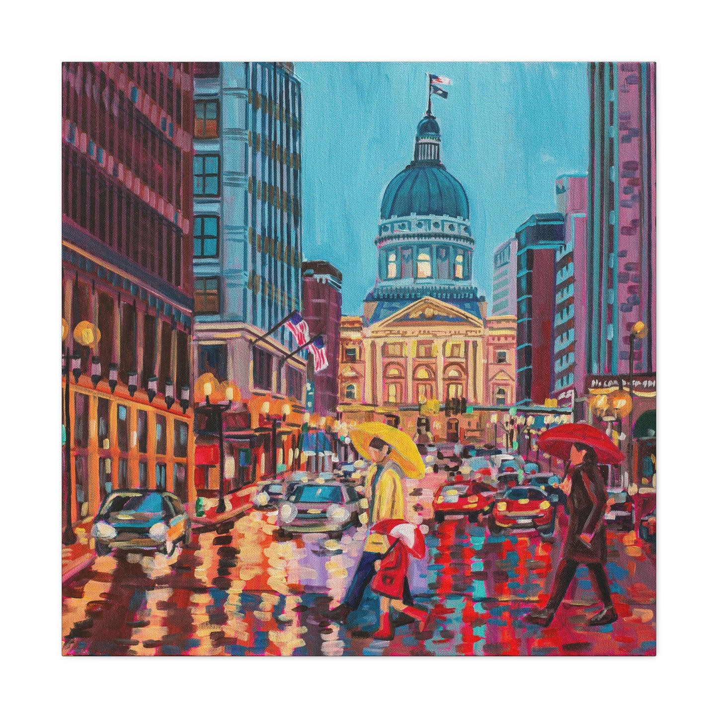 Rush hour reflections— Gallery Wrapped Canvas Reproductions