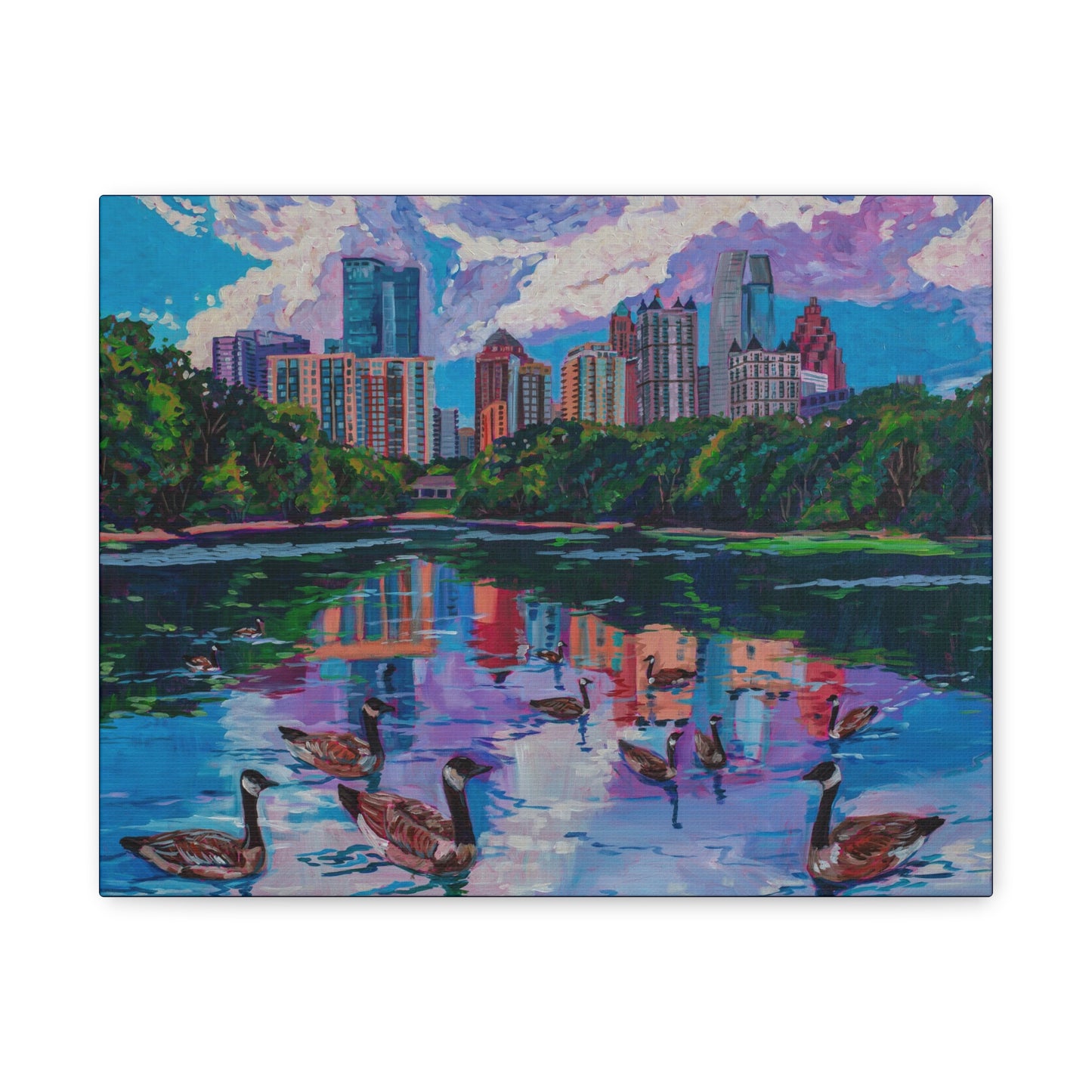 Geese at Piedmont Park, Atlanta —Matte Canvas, Stretched, 1.25"