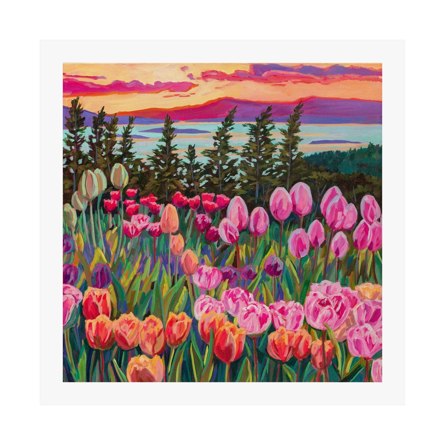 Wonder garden series- Tulip Sunset— Matte Paper Poster Reproduction