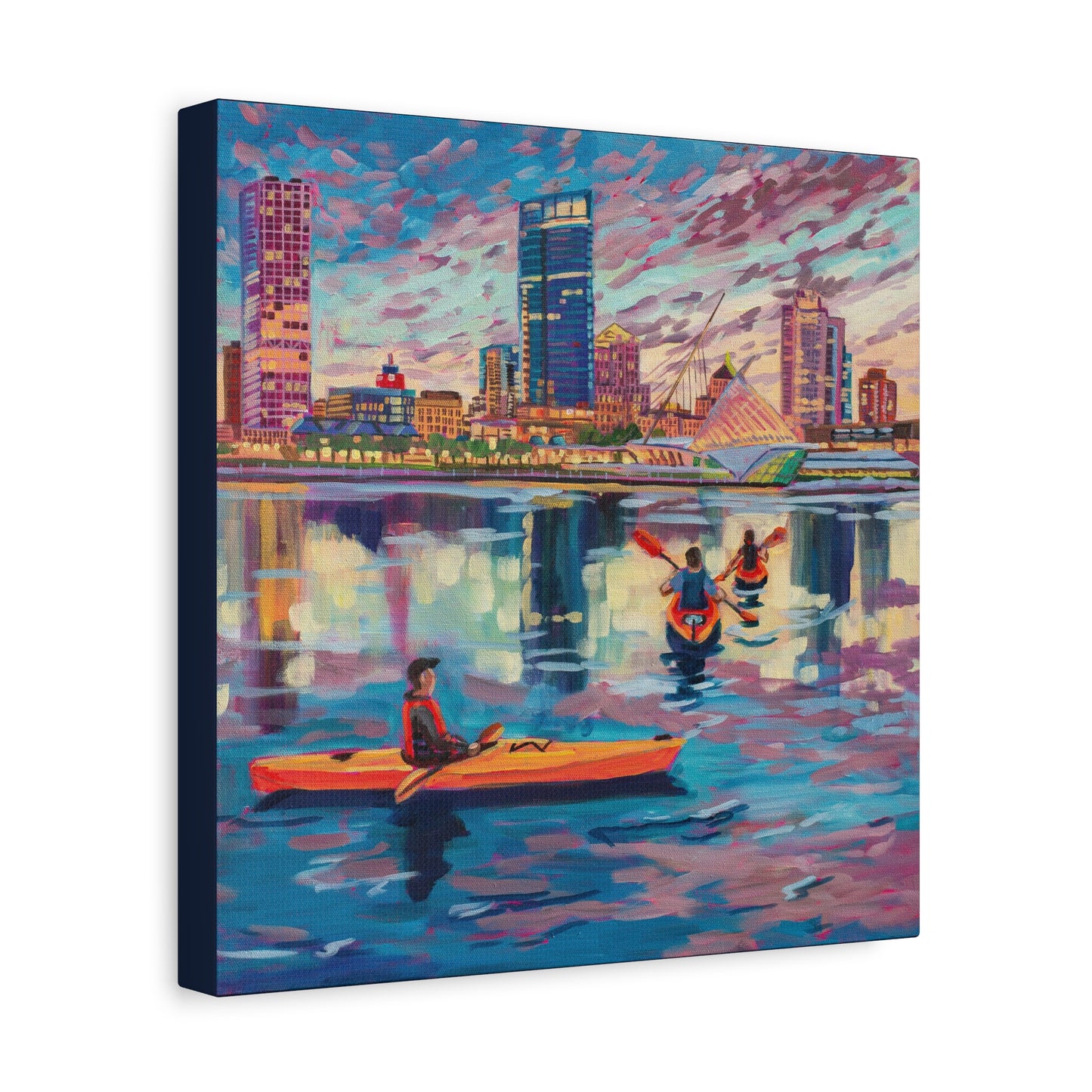 Sunset Kayak- Milwaukee— Gallery Wrapped Canvas Reproductions