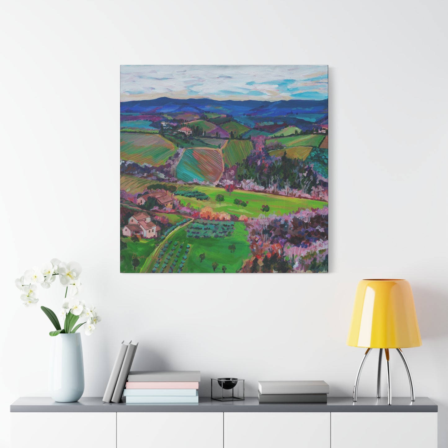 Rolling Tuscan farmland, Italy-Left Panel —Matte Canvas, Stretched, 1.25"