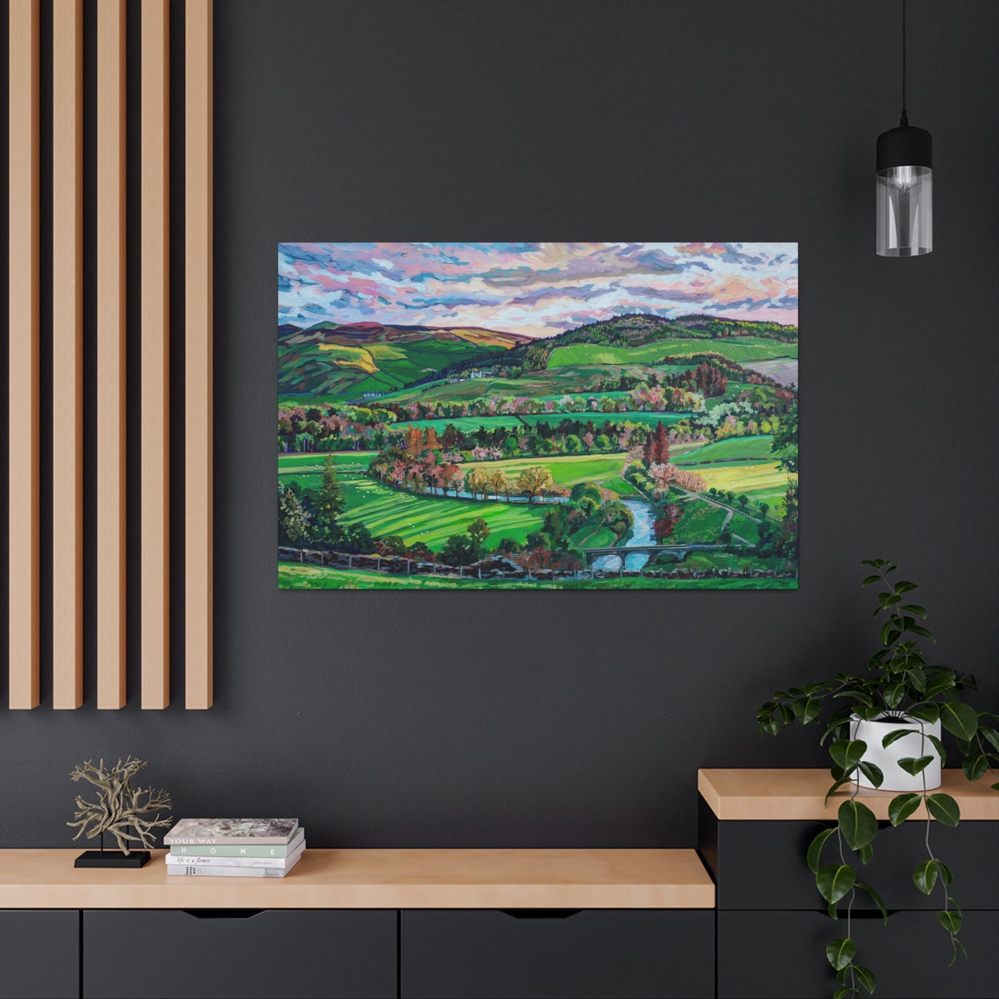 Rolling Farmland, Pebbles-Scotland— Gallery Wrapped Canvas Reproduction