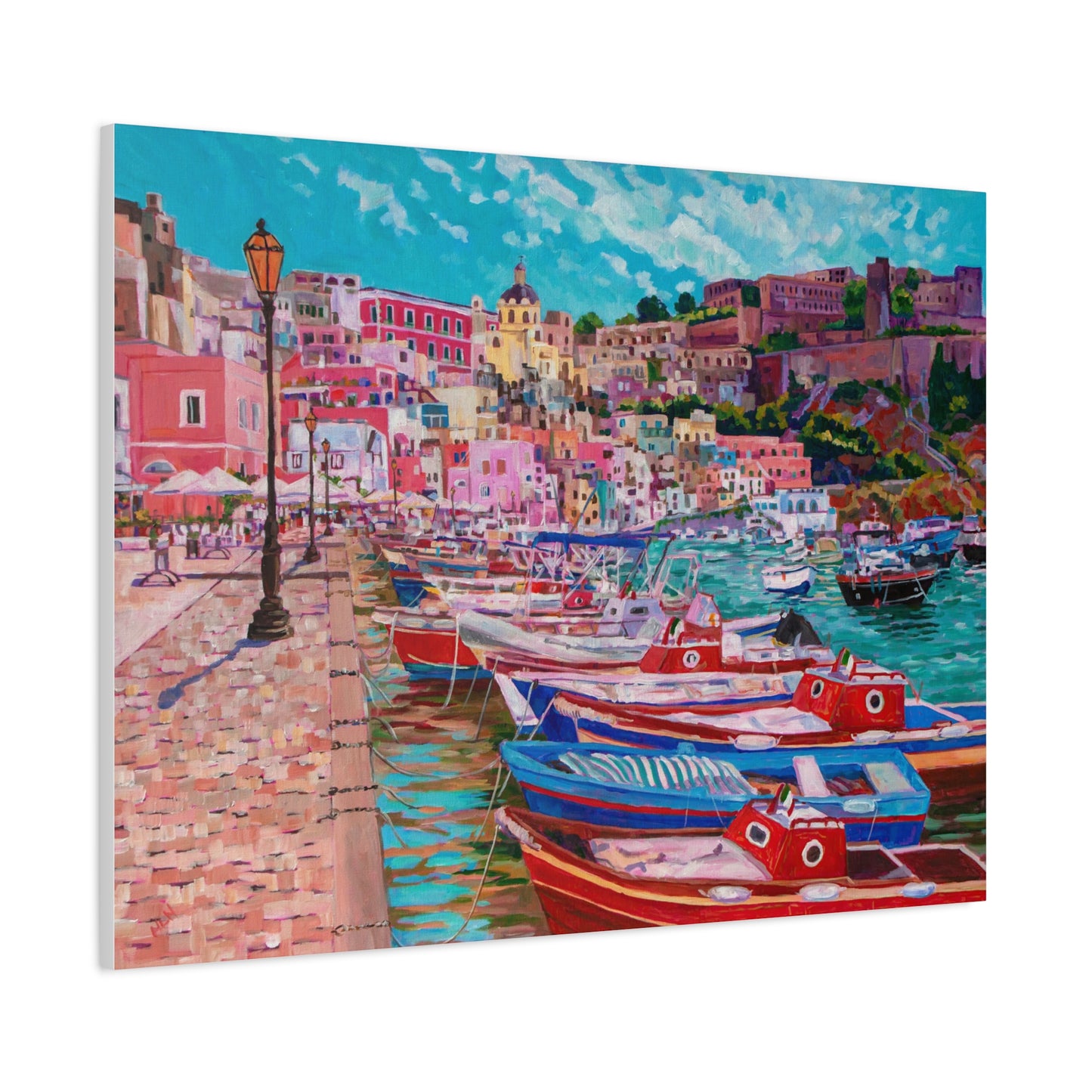Harbor at Isola Procida, Italy— Gallery Wrapped Canvas Reproduction