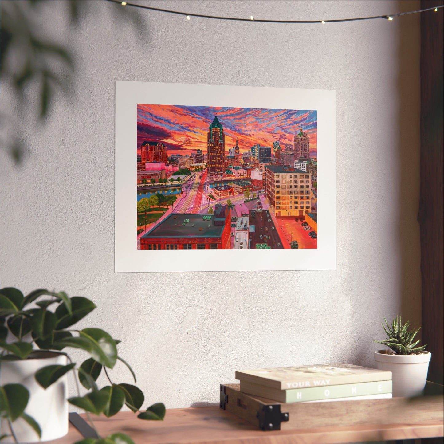 Golden glow- Milwaukee—Matte Horizontal Fine Art Poster Reproductions