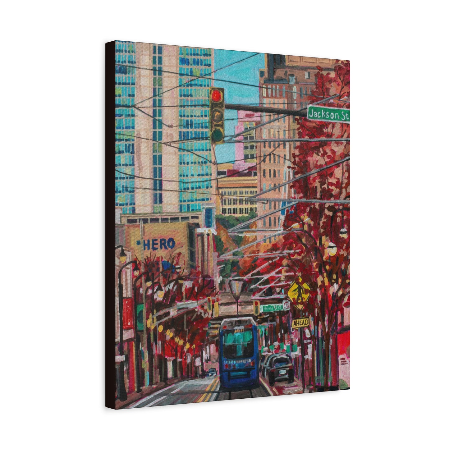 Atlanta Street scene 1 (Atlanta Streetcar -Auburn Street)—Matte Canvas, Stretched, 1.25"