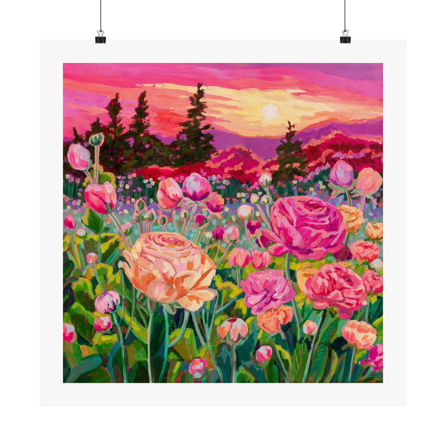 Wonder garden series- Ranunculus— Matte Paper Poster Reproduction