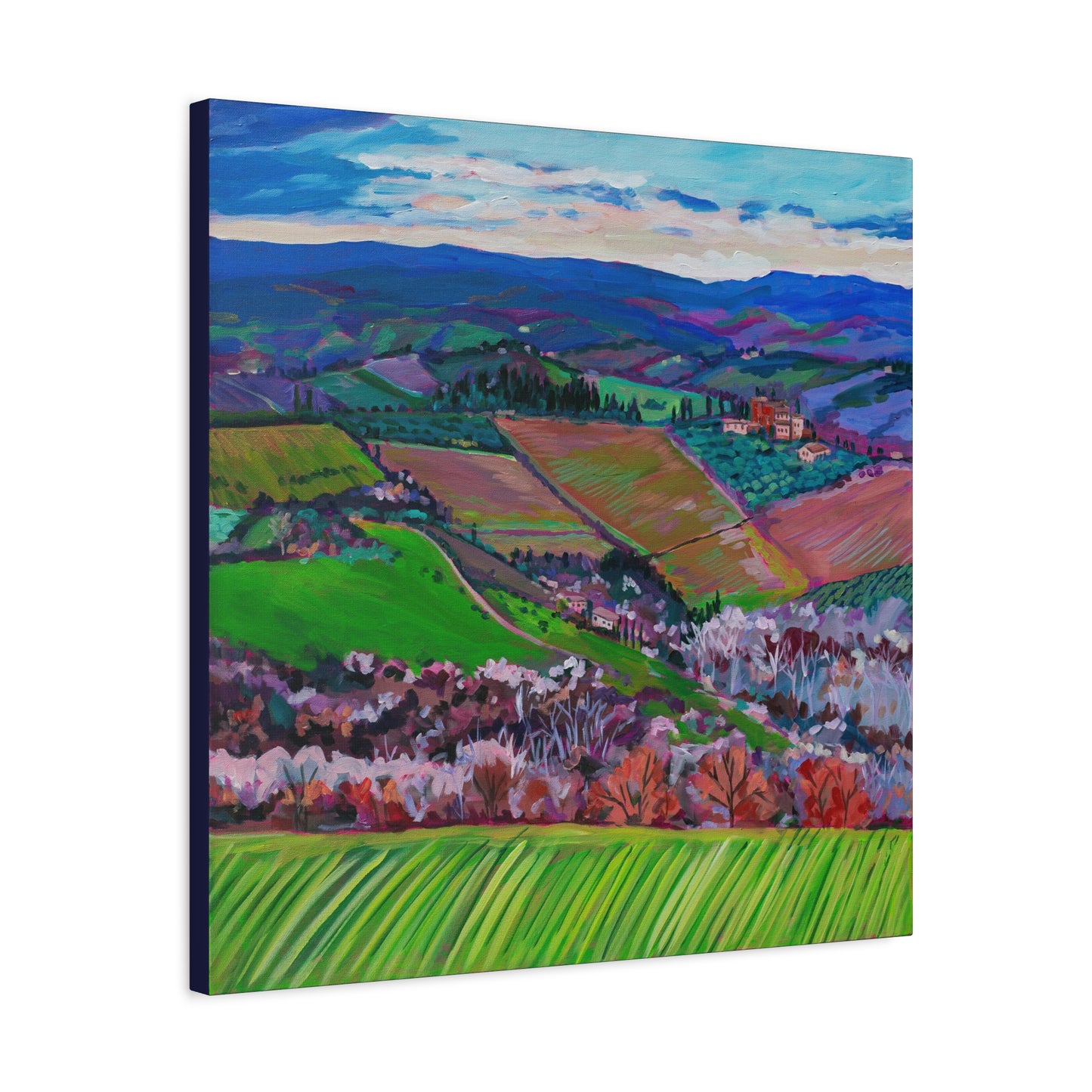 Rolling Tuscan farmland, Italy-Right Panel —Matte Canvas, Stretched, 1.25"
