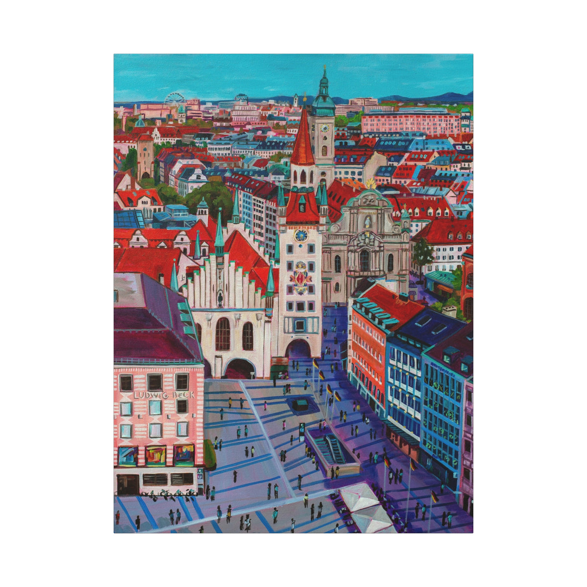 Postcards from Europe: Munich  —Matte Canvas, Stretched, 1.25"