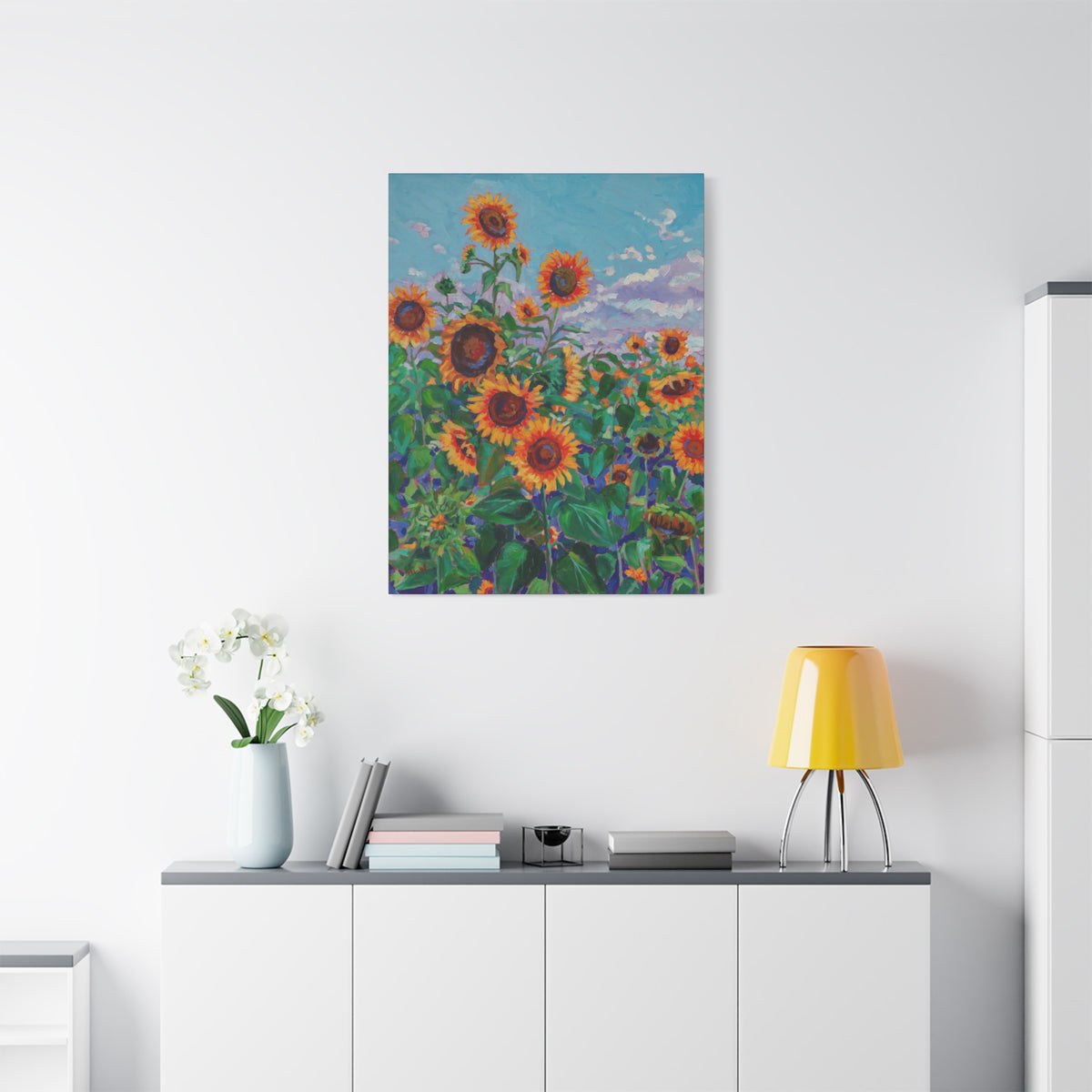 Sunflower field 5— Gallery Wrapped Canvas Reproduction