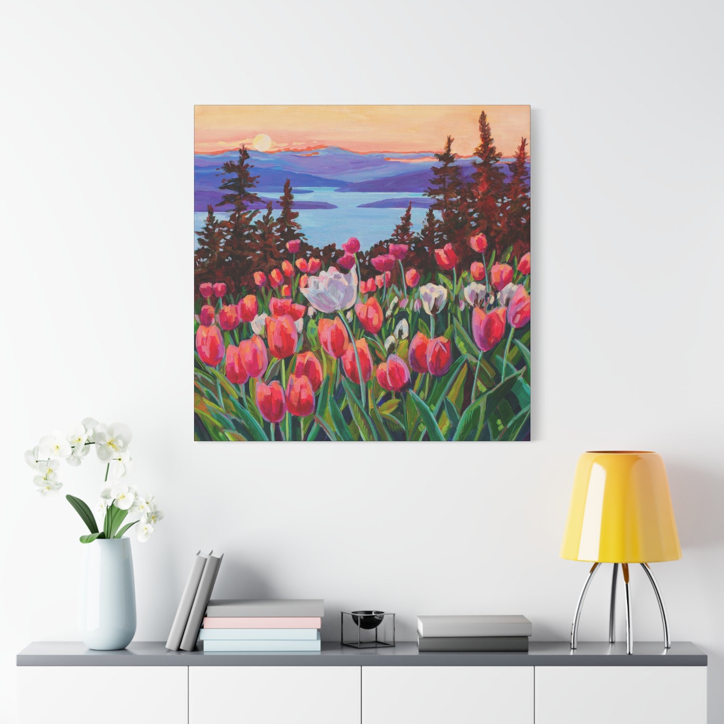 Wonder garden series- Tulips—Matte Canvas, Stretched, 1.25"