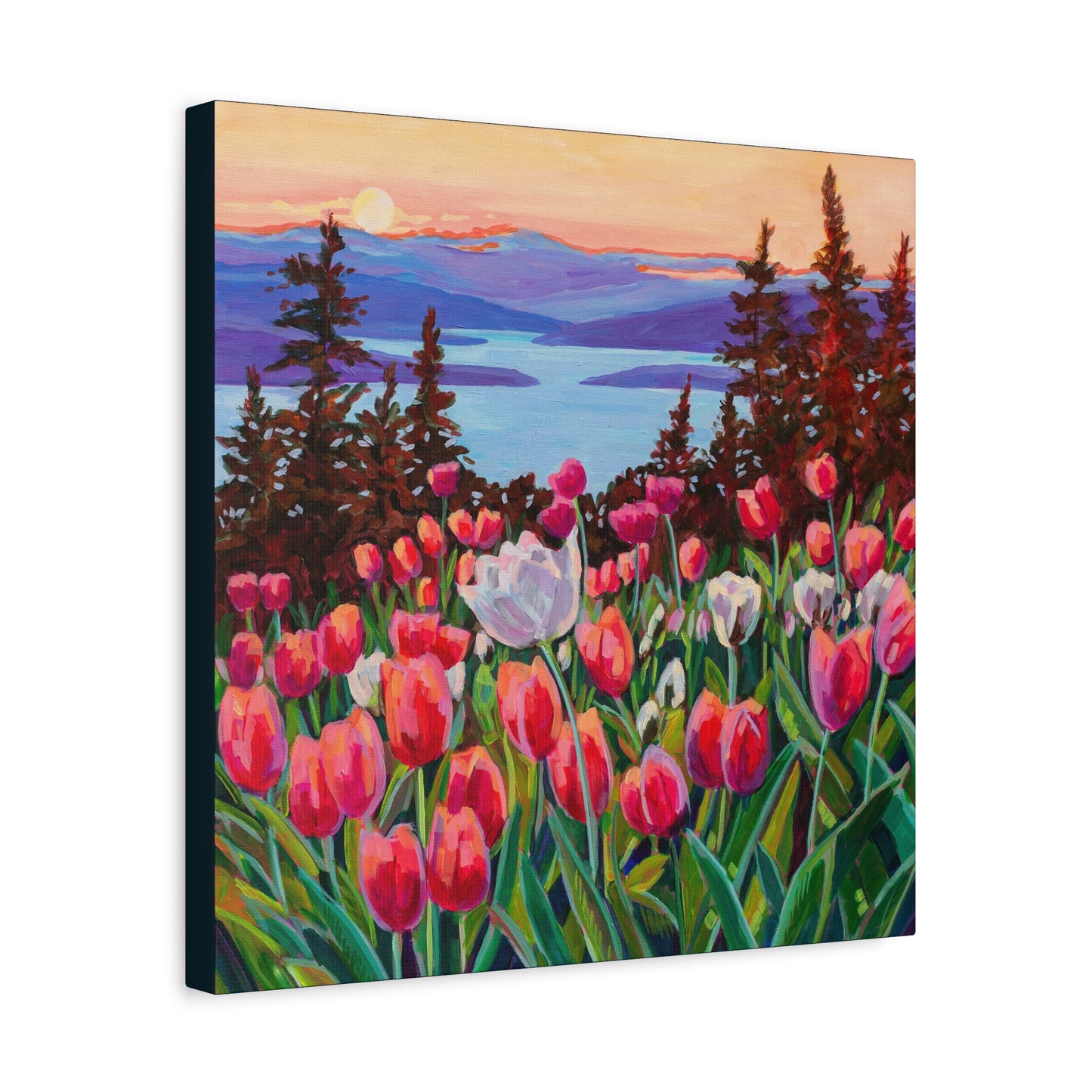 Wonder garden series- Tulips—Matte Canvas, Stretched, 1.25"