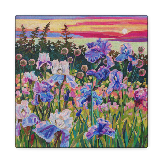 Wonder garden series- Irises—Matte Canvas, Stretched, 1.25"