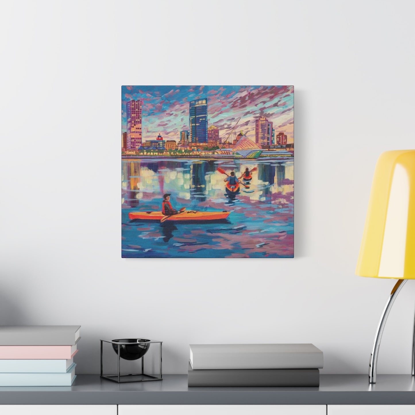 Sunset Kayak- Milwaukee— Gallery Wrapped Canvas Reproductions